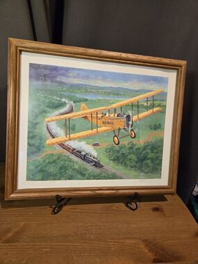 Thatcher Flying Mail Charnstrom Plane, Lmtd Edition Frmd Print Signed & Numbered